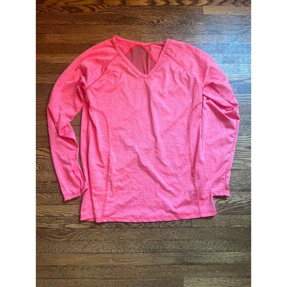 Beverly Hills Polo Club Tops - Beverly Hills Polo Club Women's Long Sleeve Activewear Mesh Panel Back Top Red M